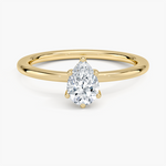Perfect Fit 1.4mm Solitaire Ring Yellow Gold 18k Pear Engagement Ring