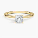 Perfect Fit 1.4mm Solitaire Ring Yellow Gold 18k Princess Engagement Ring