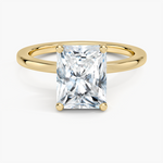 Perfect Fit 1.4mm Solitaire Ring Yellow Gold 18k Radiant Engagement Ring