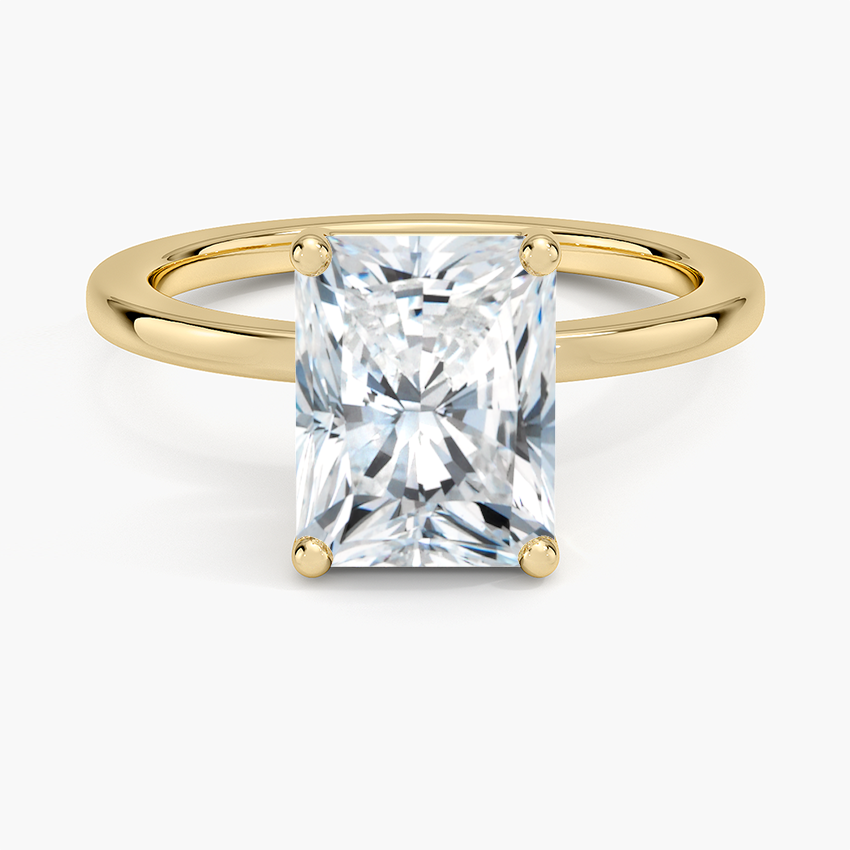 Perfect Fit 1.4mm Solitaire Ring Yellow Gold 18k Radiant Engagement Ring