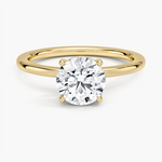 Perfect Fit 1.4mm Solitaire Ring Yellow Gold 18k Round Engagement Ring