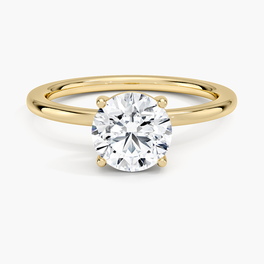 Perfect Fit 1.4mm Solitaire Ring Yellow Gold 18k Round Engagement Ring