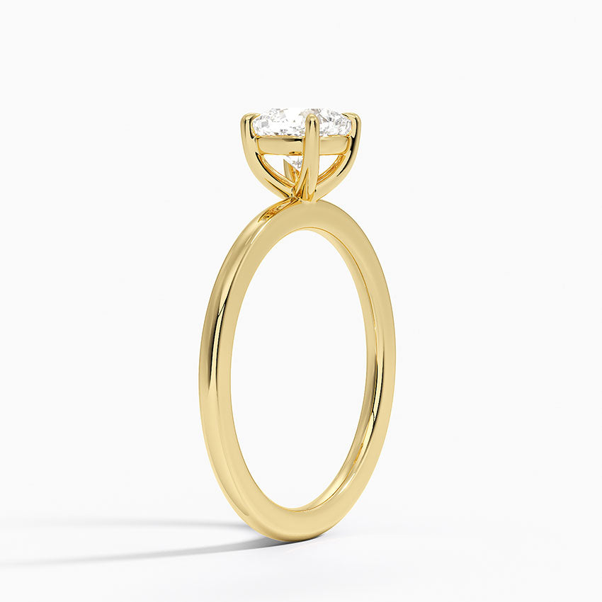 Audrey Perfect Fit 1.4mm Solitaire Ring Yellow Gold 18k Cushion Engagement Ring