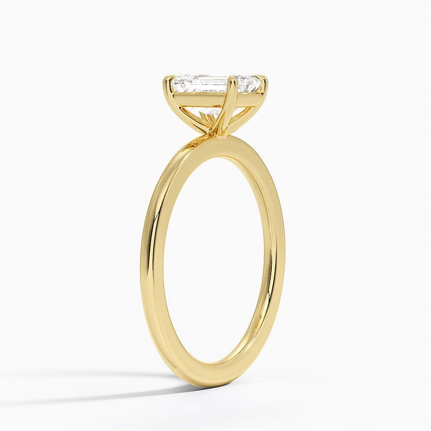 Audrey Perfect Fit 1.4mm Solitaire Ring Yellow Gold 18k Emerald Engagement Ring