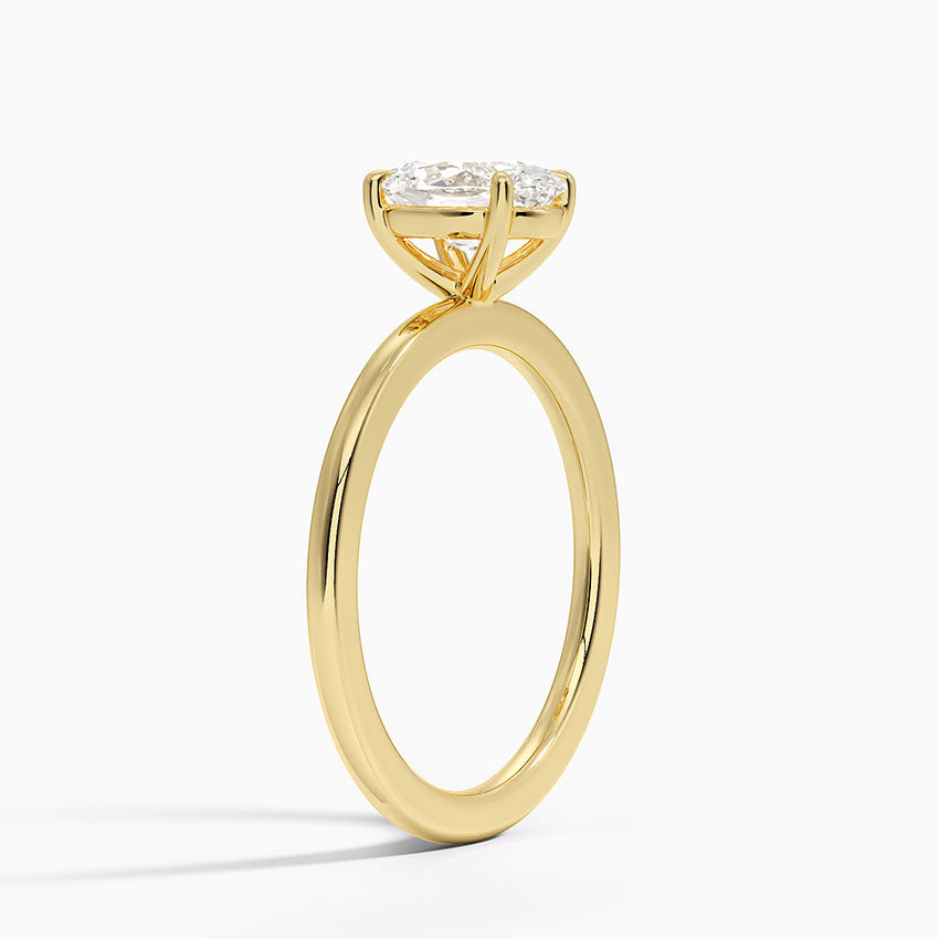 Audrey Perfect Fit 1.4mm Solitaire Ring Yellow Gold 18k Oval Engagement Ring