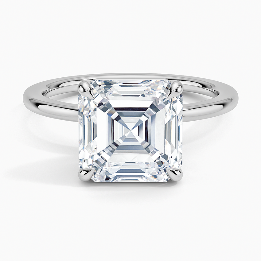 Audrey Perfect Fit 1.4mm Solitaire Ring Platinum Asscher Engagement Ring