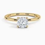 Audrey Perfect Fit 1.4mm Solitaire Ring Yellow Gold 18k Cushion Engagement Ring