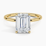 Audrey Perfect Fit 1.4mm Solitaire Ring Yellow Gold 18k Emerald Engagement Ring