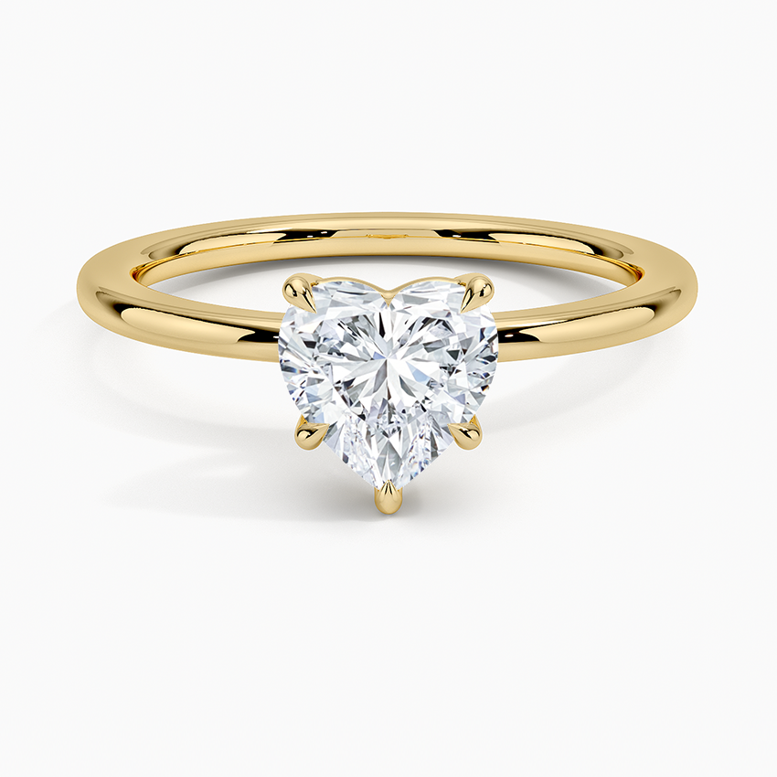 Audrey Perfect Fit 1.4mm Solitaire Ring Yellow Gold 18k Heart Engagement Ring