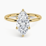 Audrey Perfect Fit 1.4mm Solitaire Ring Yellow Gold 18k Marquise Engagement Ring