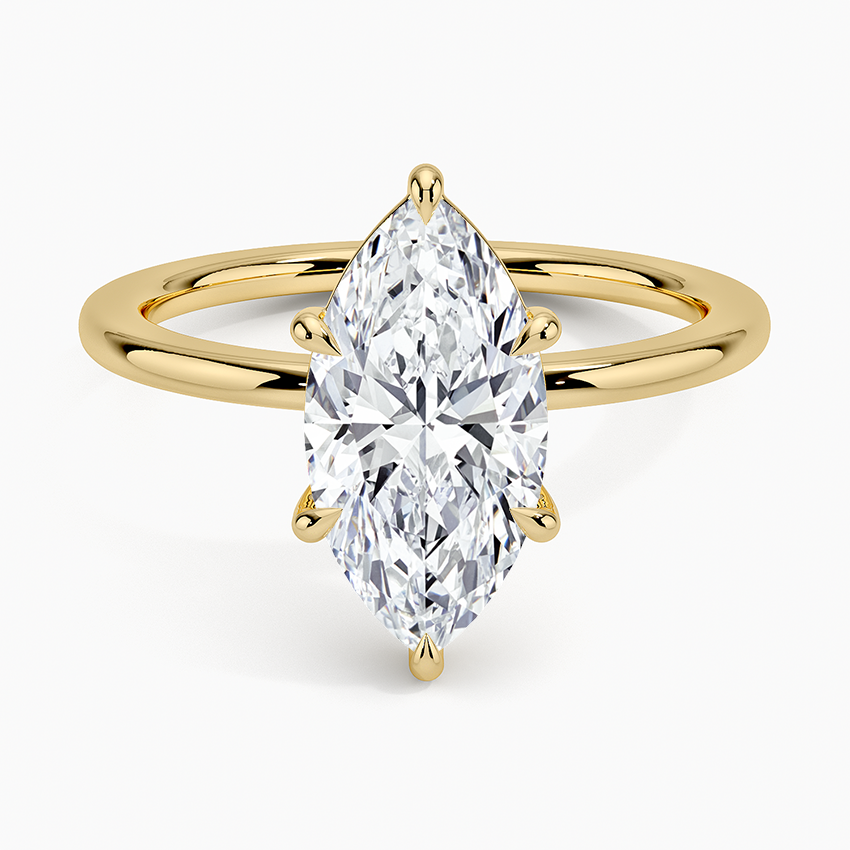 Audrey Perfect Fit 1.4mm Solitaire Ring Yellow Gold 18k Marquise Engagement Ring