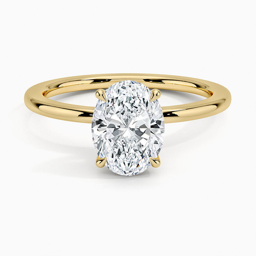 Audrey Perfect Fit 1.4mm Solitaire Ring Yellow Gold 18k Oval Engagement Ring