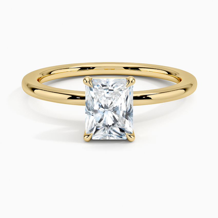 Audrey Perfect Fit 1.4mm Solitaire Ring Yellow Gold 18k Radiant Engagement Ring