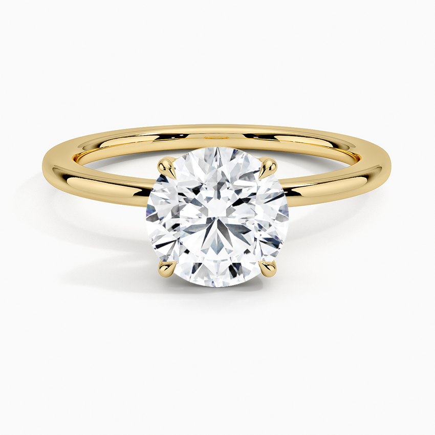 Audrey Perfect Fit 1.4mm Solitaire Ring Yellow Gold 18k Round Engagement Ring