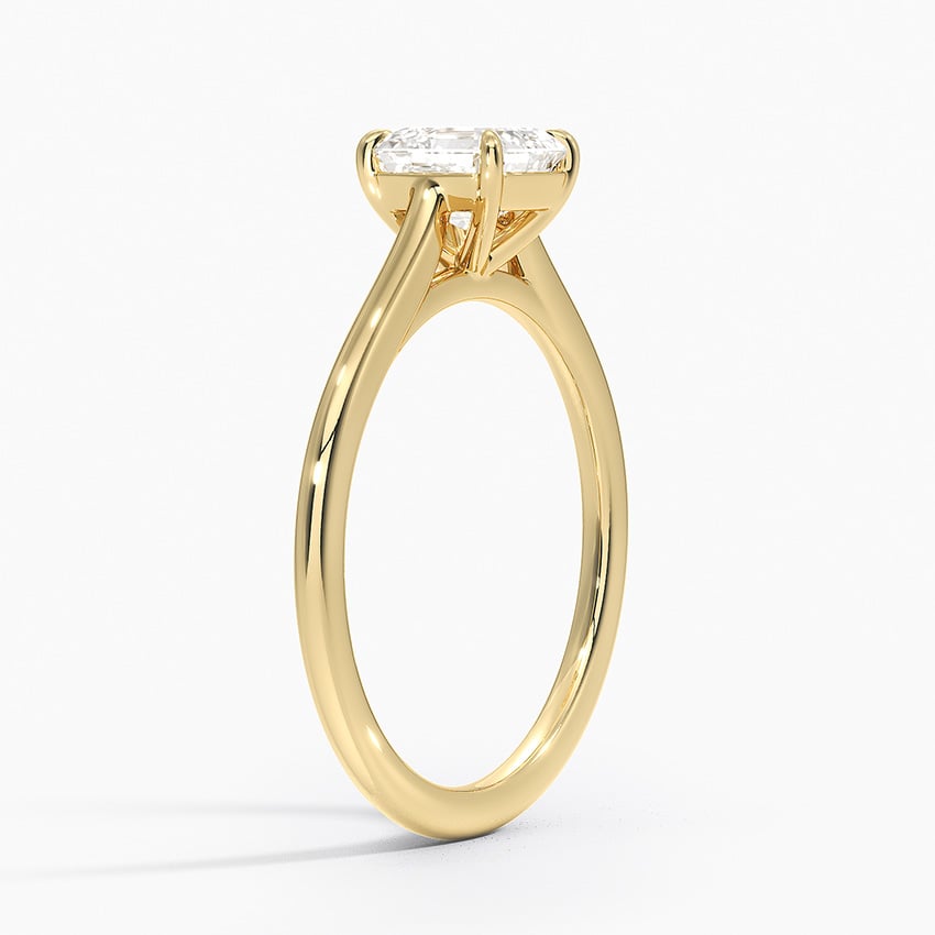 1.4mm Provence Solitaire Ring Yellow Gold 18k Asscher Engagement Ring