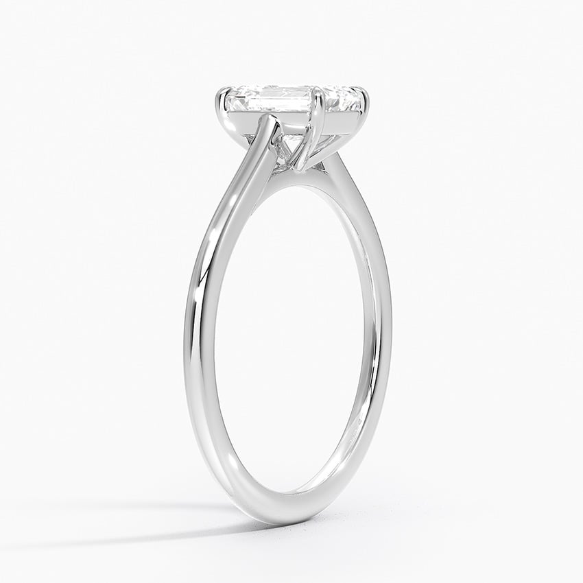 1.4mm Provence Solitaire Ring Platinum Emerald Engagement Ring
