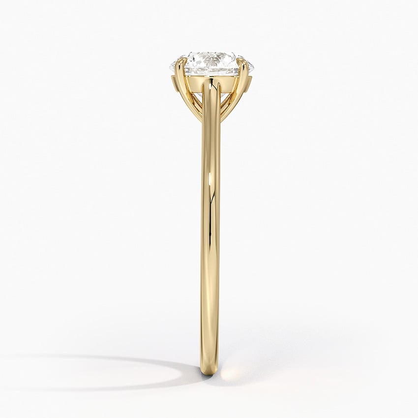 1.4mm Provence Solitaire Ring Yellow Gold 18k Round Engagement Ring
