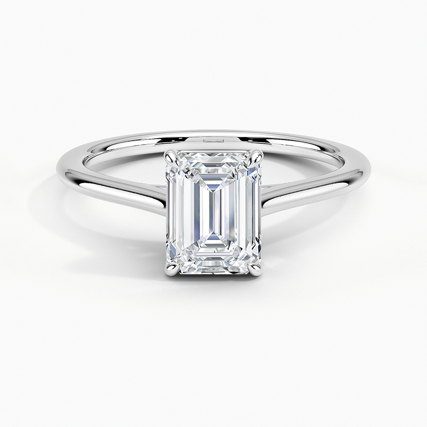1.4mm Provence Solitaire Ring Platinum Emerald Engagement Ring