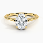 1.4mm Provence Solitaire Ring Yellow Gold 18k Oval Engagement Ring