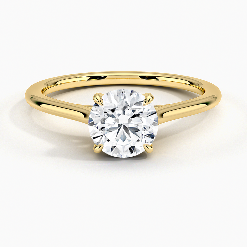 1.4mm Provence Solitaire Ring Yellow Gold 18k Round Engagement Ring