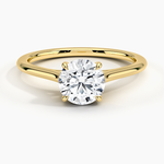 1.4mm Provence Solitaire Ring Yellow Gold 18k Round Engagement Ring