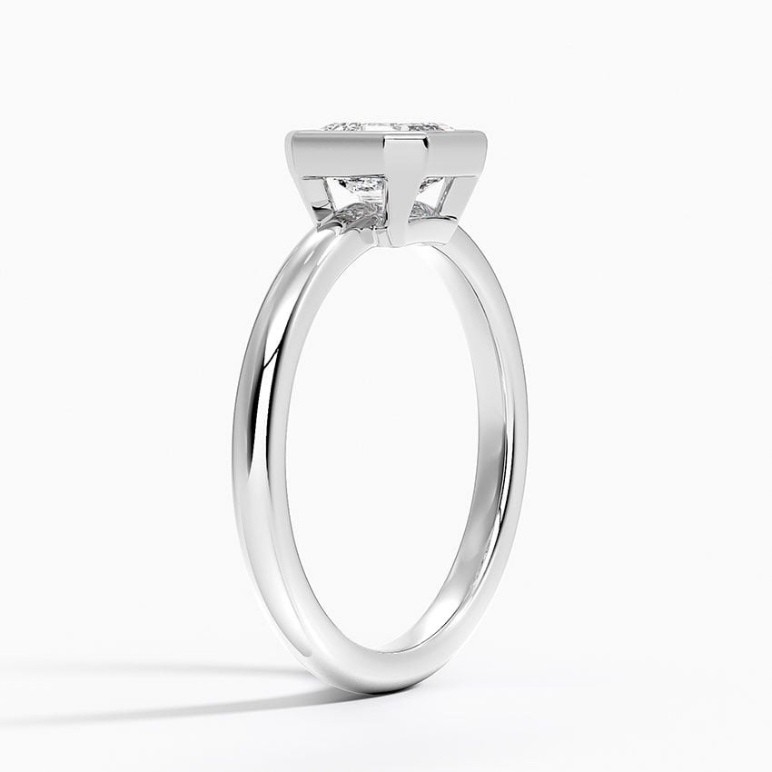 Julietta Bezel Solitaire Ring Platinum Asscher Engagement Ring