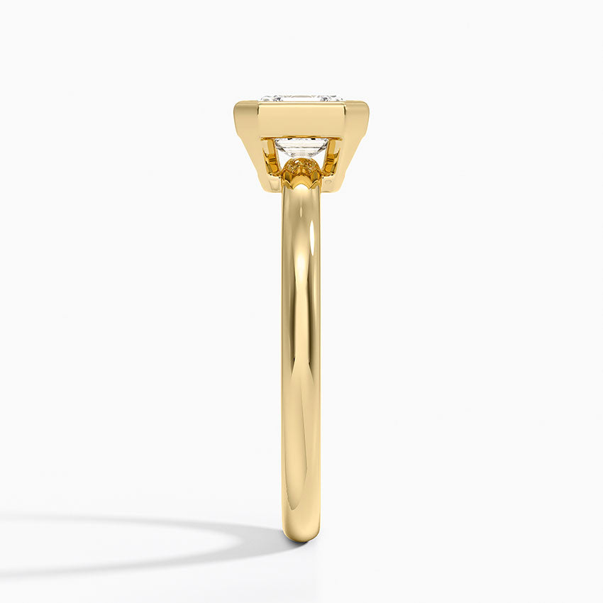 Julietta Bezel Solitaire Ring Yellow Gold 18k Asscher Engagement Ring