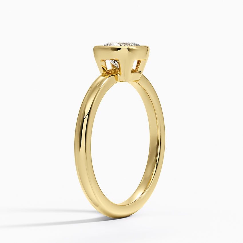 Julietta Bezel Solitaire Ring Yellow Gold 18k Cushion Engagement Ring