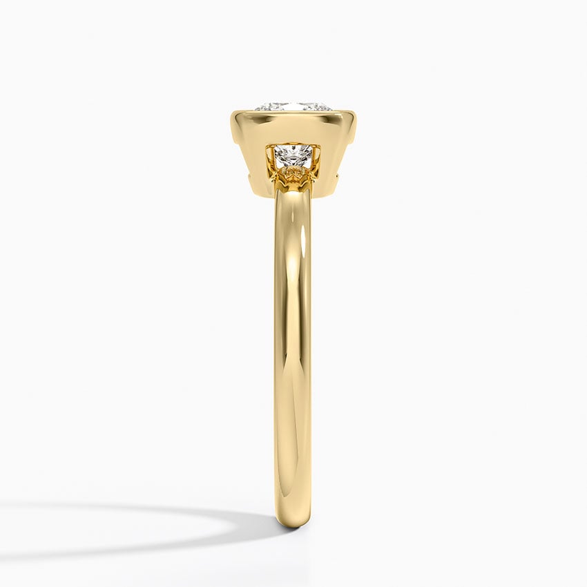 Julietta Bezel Solitaire Ring Yellow Gold 18k Cushion Engagement Ring