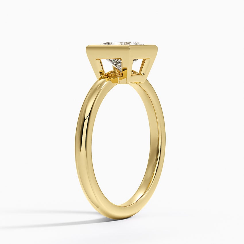 Julietta Bezel Solitaire Ring Yellow Gold 18k Princess Engagement Ring