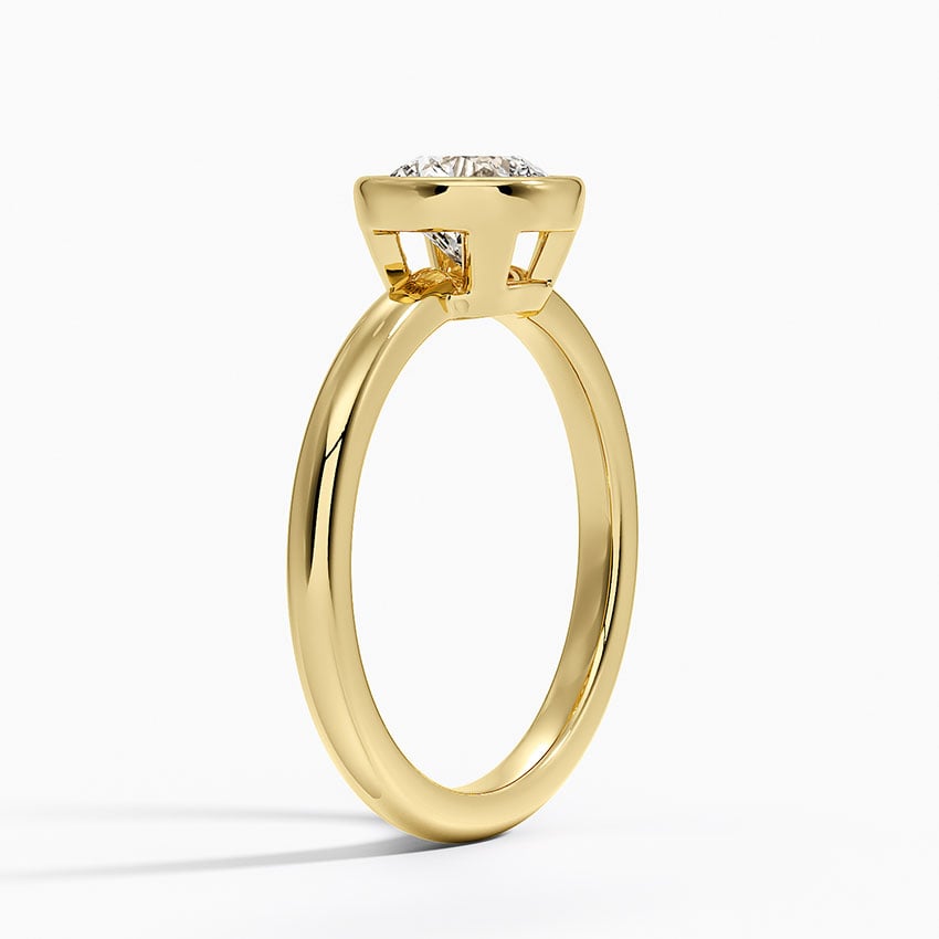 Julietta Bezel Solitaire Ring Yellow Gold 18k Round Engagement Ring
