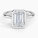 Julietta Bezel Solitaire Ring Platinum Emerald Engagement Ring