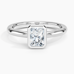Julietta Bezel Solitaire Ring Platinum Radiant Engagement Ring