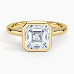 Julietta Bezel Solitaire Ring Yellow Gold 18k Asscher Engagement Ring