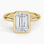 Julietta Bezel Solitaire Ring Yellow Gold 18k Emerald Engagement Ring