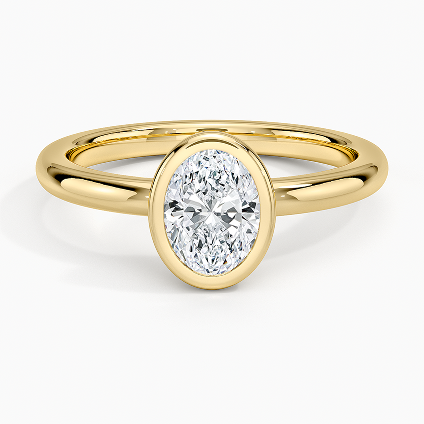 Julietta Bezel Solitaire Ring Yellow Gold 18k Oval Engagement Ring