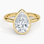 Julietta Bezel Solitaire Ring Yellow Gold 18k Pear Engagement Ring