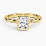 Julietta Bezel Solitaire Ring Yellow Gold 18k Radiant Engagement Ring