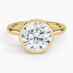 Julietta Bezel Solitaire Ring Yellow Gold 18k Round Engagement Ring