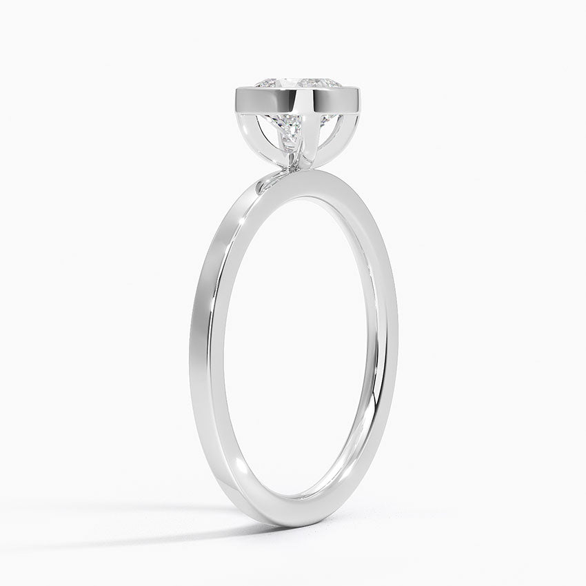 Noemi Bezel Ring Platinum Cushion Engagement Ring