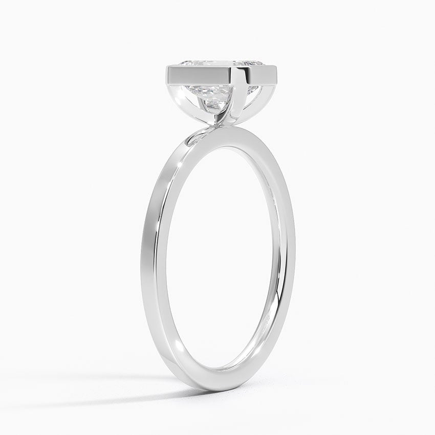 Noemi Bezel Ring Platinum Emerald Engagement Ring