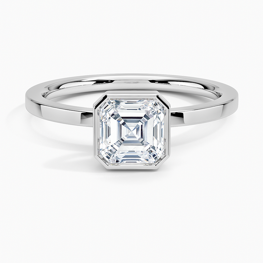 Noemi Bezel Ring Platinum Asscher Engagement Ring