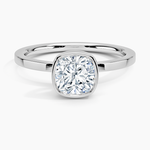 Noemi Bezel Ring Platinum Cushion Engagement Ring
