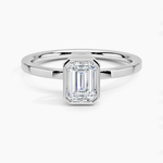 Noemi Bezel Ring Platinum Emerald Engagement Ring