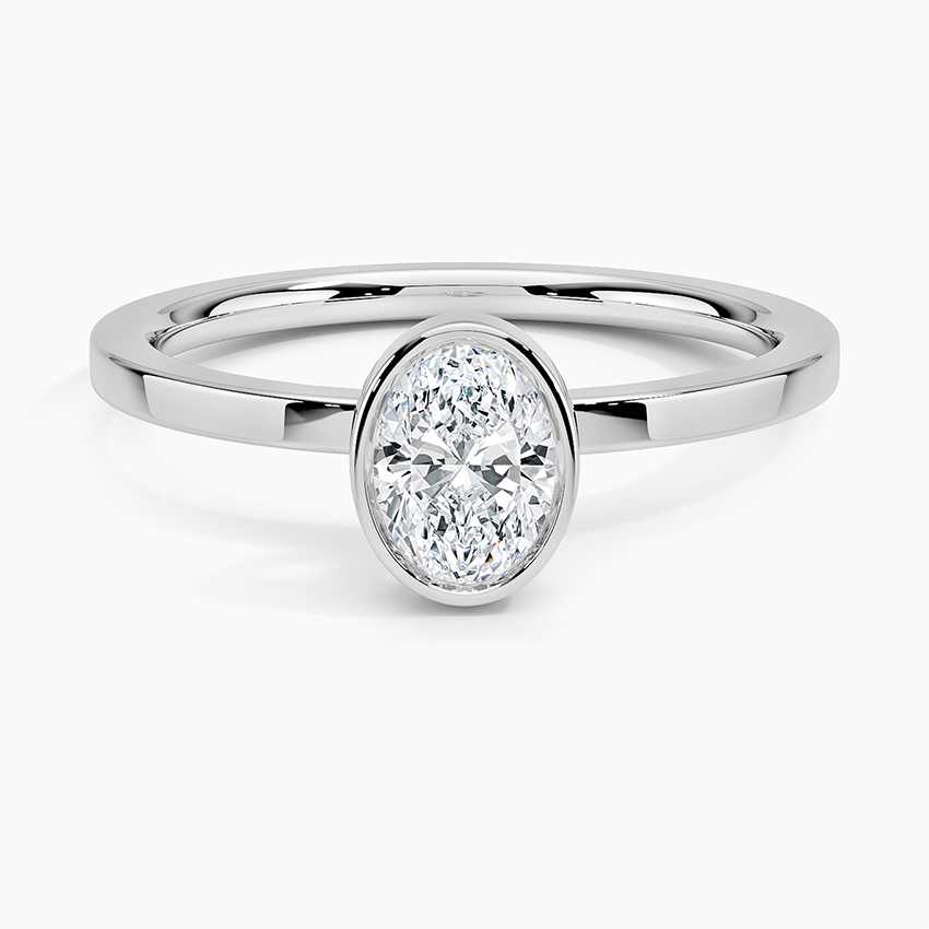 Noemi Bezel Ring Platinum Oval Engagement Ring
