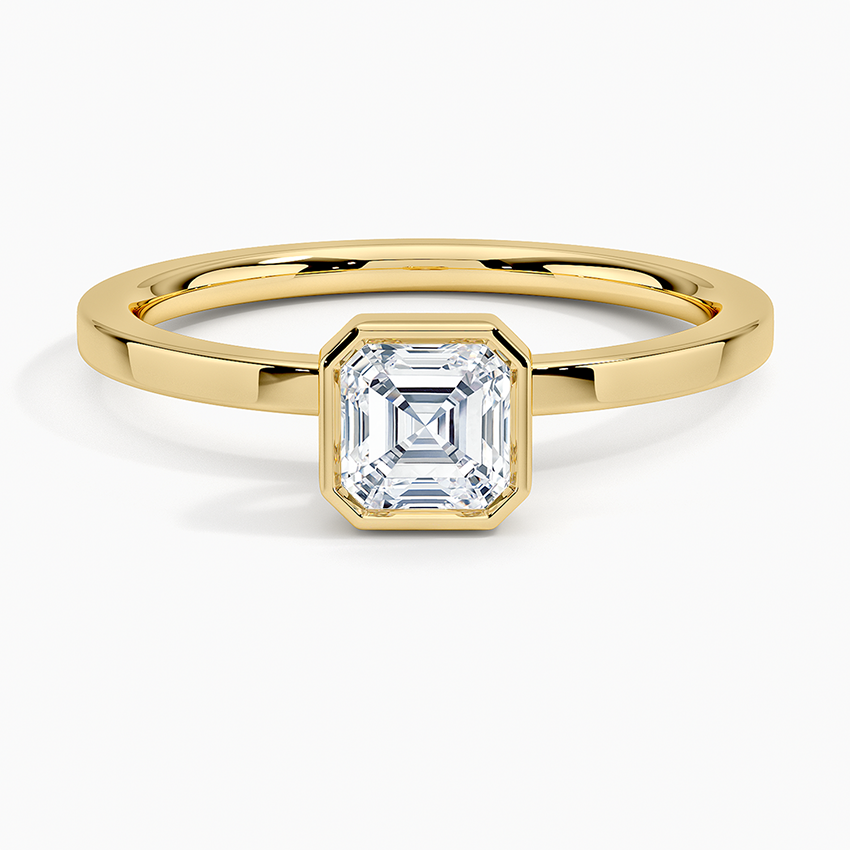 Noemi Bezel Ring Yellow Gold 18k Asscher Engagement Ring