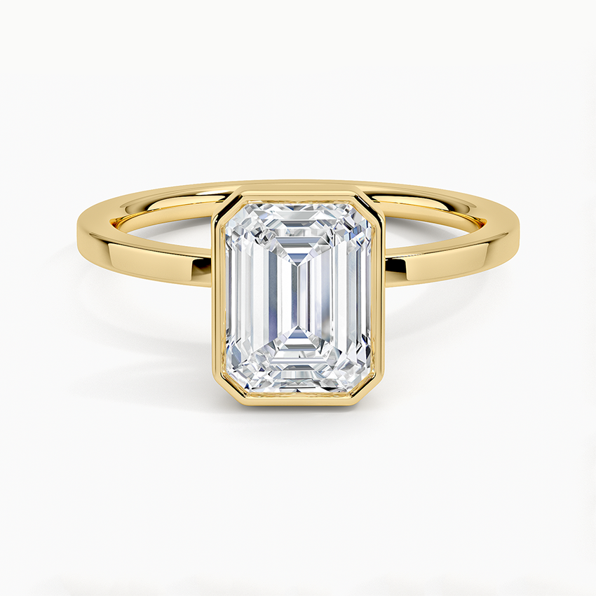 Noemi Bezel Ring Yellow Gold 18k Emerald Engagement Ring