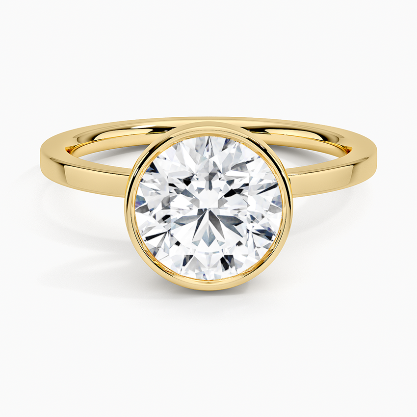 Noemi Bezel Ring Yellow Gold 18k Round Engagement Ring