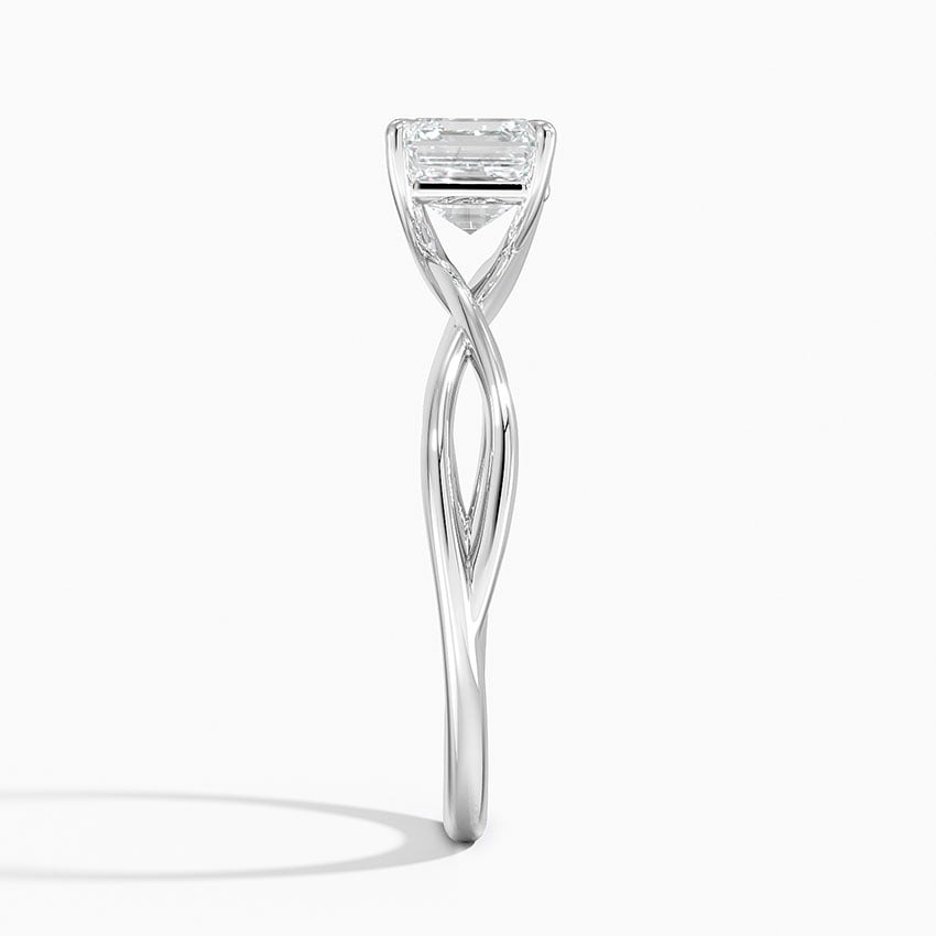 Alya Twist Solitaire Ring Platinum Asscher Engagement Ring