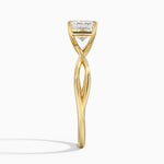 Alya Twist Solitaire Ring Yellow Gold 18k Asscher Engagement Ring